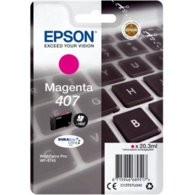Picture of Genuine Epson 407 Magenta Ink Cartridge