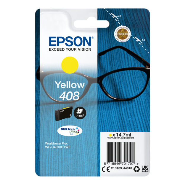 Picture of Epson 408 Yellow Standard Capacity Ink Cartridge 14.7ml - C13T09J44010