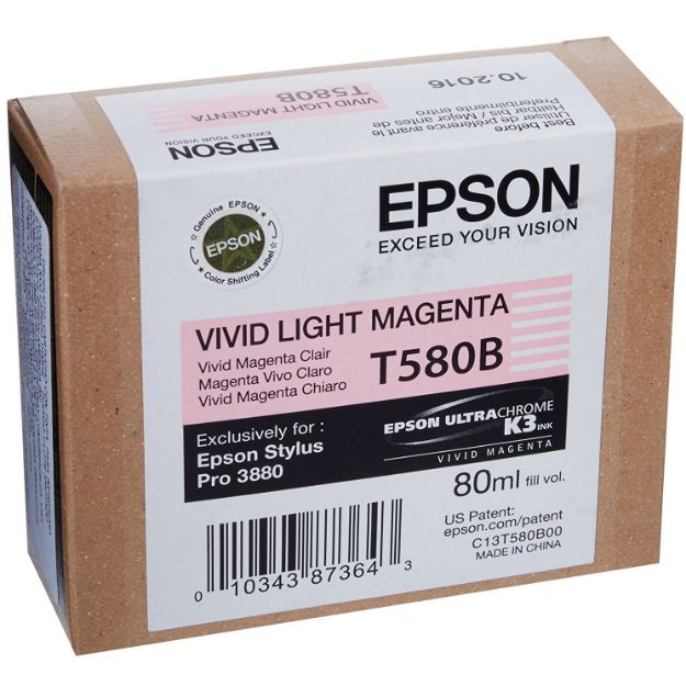 Picture of Epson T580B Vivid Light Magenta Ink Cartridge 80ml - C13T580B00