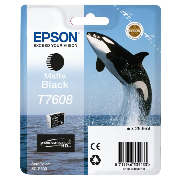 Picture of Epson T7608 'Killer Whale' Matte Black Ink Cartridge